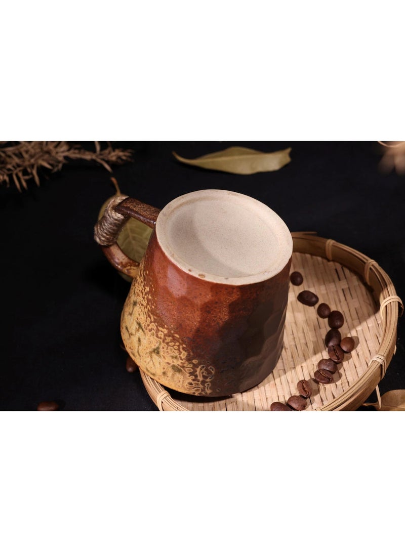 Clink Japanese Retro Mug Simple And Creative Coarse Pottery Coffee Cup Brown - Image 5